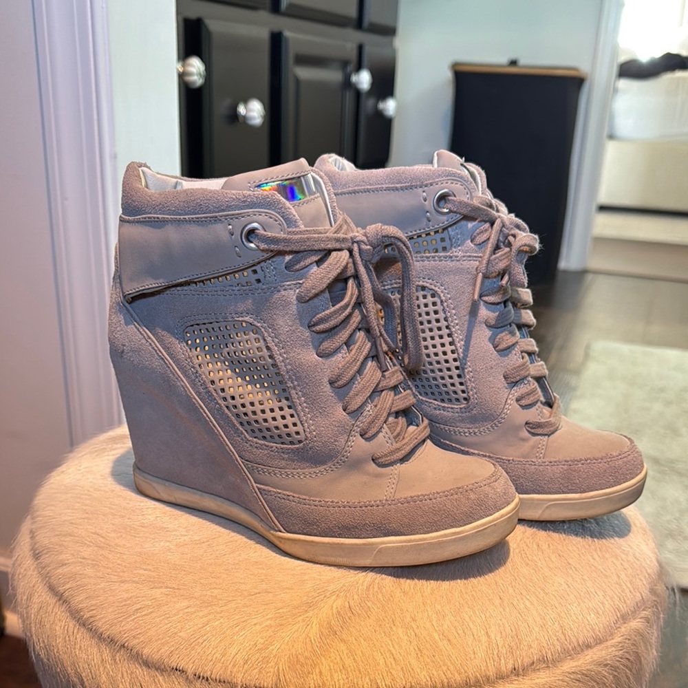 Women's Suede Wedge Sneakers